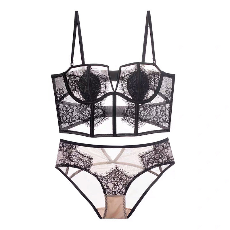 Violetta – Lace corset – Lingerie set-Apparel & Accessories > Clothing > Underwear & Socks > Lingerie > Corset Lingerie Sets-Cíelo Fióra Atelier