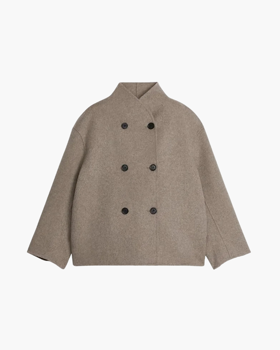 Ysabeau – Soft wool-like fabric – Wool bomber coat-Apparel & Accessories > Clothing > Outerwear > Bomber Jackets-Cíelo Fióra Atelier