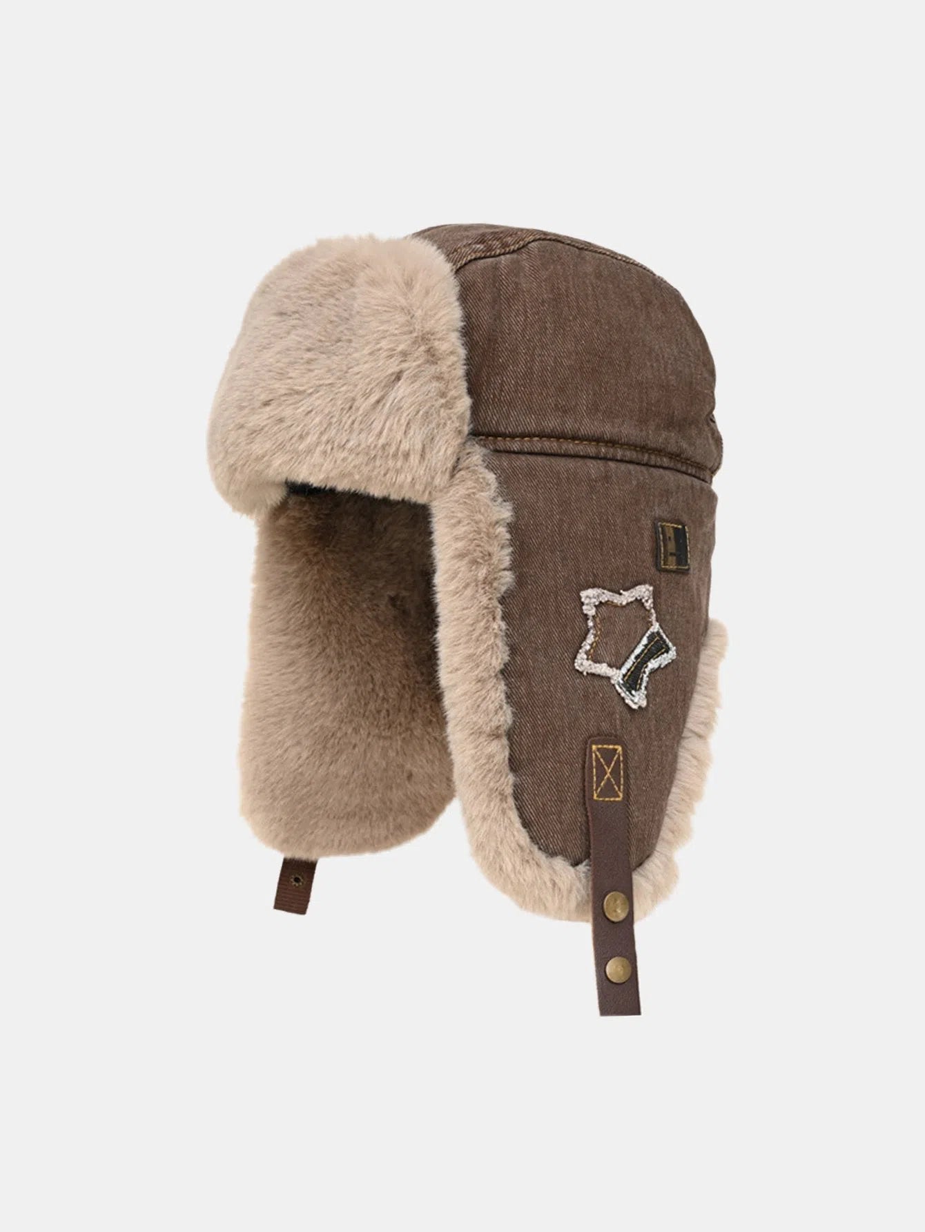 Zanovia – Star patch – Trapper hat-Apparel & Accessories > Clothing Accessories > Hats > Trapper Hats-Cíelo Fióra Atelier