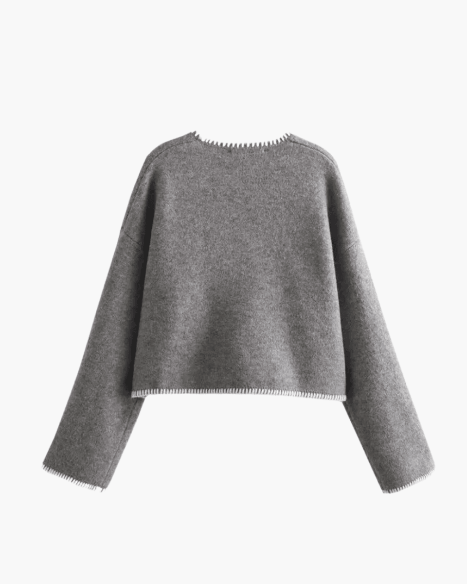 Zarina – Elegant design – V-neck sweater-Apparel & Accessories > Clothing > Sweaters > Pullover Sweaters-Cíelo Fióra Atelier