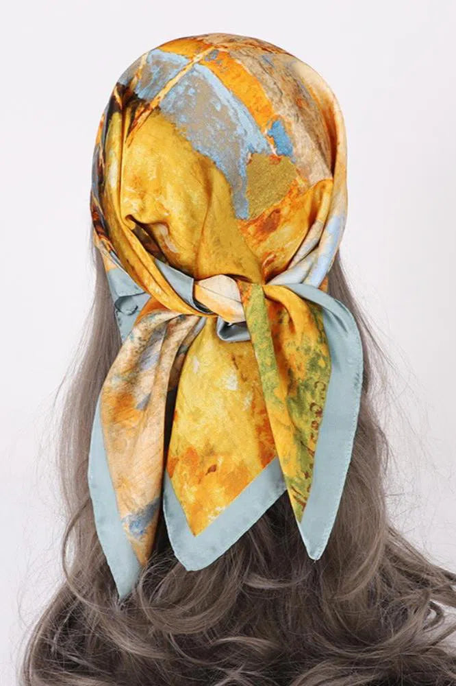 Zarivette – Scenic print – Headscarf-Apparel & Accessories > Clothing Accessories > Scarves & Shawls-Cíelo Fióra Atelier