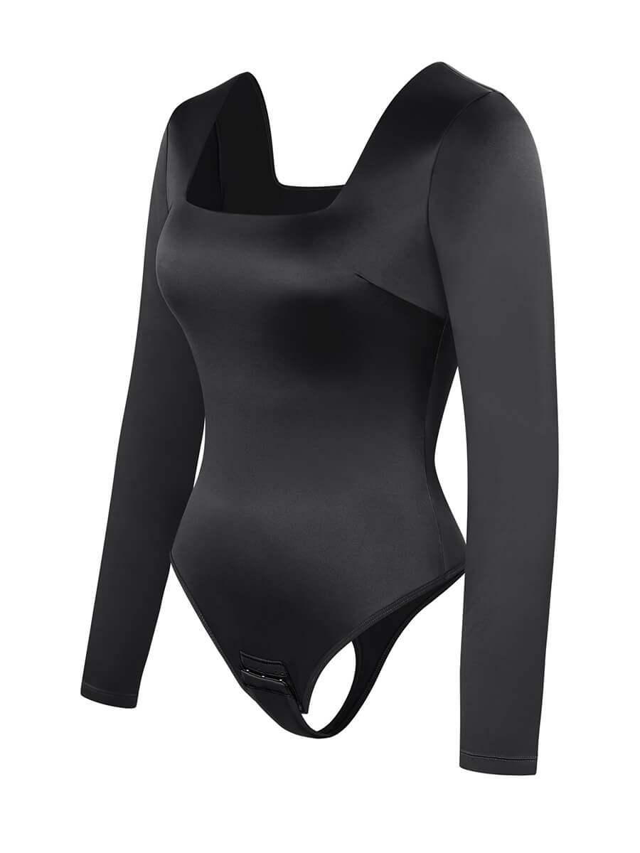 Zelah – Square neck – Compression body-Apparel & Accessories > Clothing > Underwear & Shapewear > Shapewear > Long-Sleeve Bodysuits-Cíelo Fióra Atelier