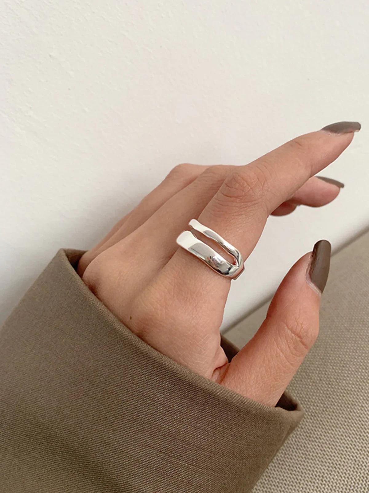 Zenitha – Moon design – Silver ring-Apparel & Accessories > Jewelry > Rings > Fashion Rings-Cíelo Fióra Atelier