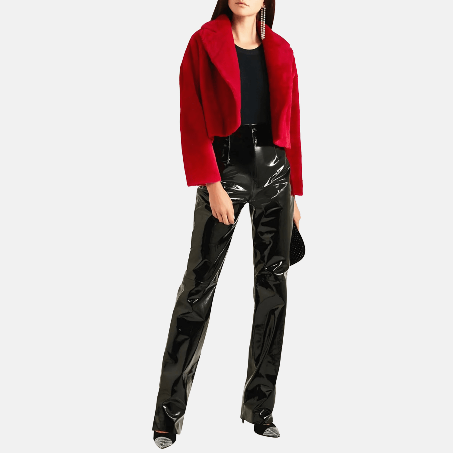 Zilora – Glossy vinyl finish – Satin trousers