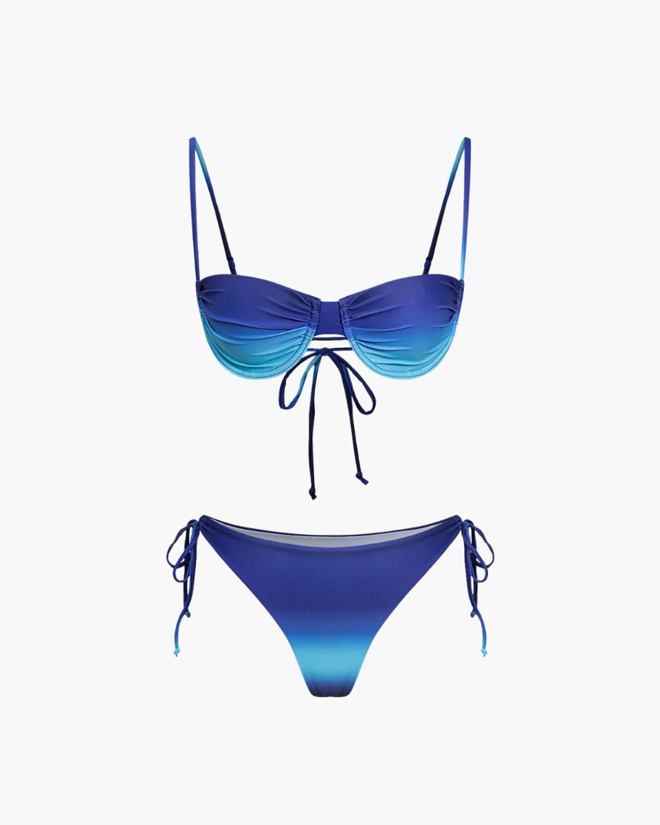 Zonara – Vibrant gradient – Ombre bikini set-Apparel & Accessories > Clothing > Swimwear > Bikini Sets-Cíelo Fióra Atelier